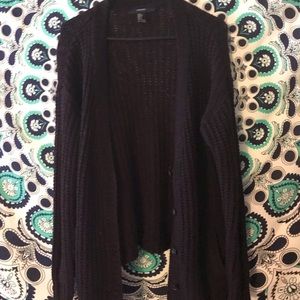 Forever 21 maroon knitted cardigan